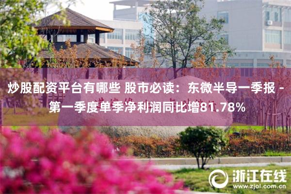 炒股配资平台有哪些 股市必读：东微半导一季报 - 第一季度单季净利润同比增81.78%