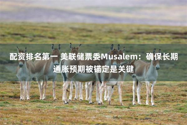 配资排名第一 美联储票委Musalem：确保长期通胀预期被锚定是关键