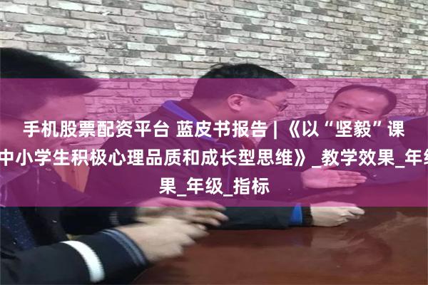 手机股票配资平台 蓝皮书报告 | 《以“坚毅”课程提升中小学生积极心理品质和成长型思维》_教学效果_年级_指标