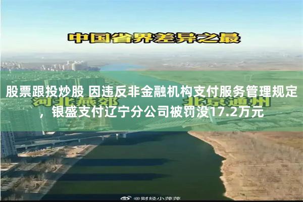 股票跟投炒股 因违反非金融机构支付服务管理规定，银盛支付辽宁分公司被罚没17.2万元