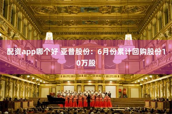 配资app哪个好 亚普股份：6月份累计回购股份10万股